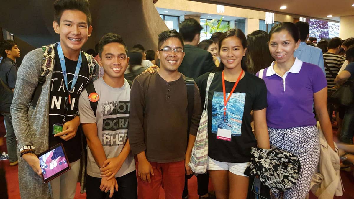 with his students in Cinemalaya.